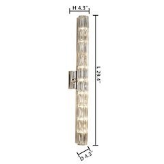 9-Light Chrome Wall Sconce With Clear Crystal Accents