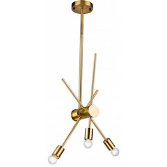 3-Light Gold Chandelier With Adjustable Arms