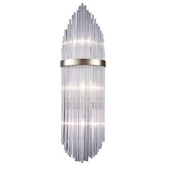 3-Light Chrome Metal Wall Sconce With Clear Glass Rods