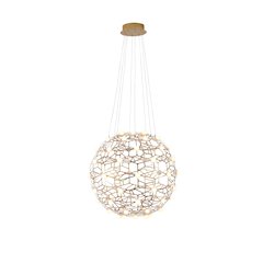70-Light Gold Dimmable LED Chandelier With White Acrylic Diffusers