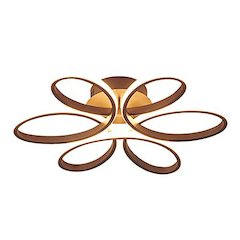 6-Light Dimmable Satin Coffee LED Flush Mount With White Acrylic Diffusers