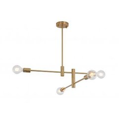 4-Light Brushed Bronze Pipe Arm Chandelier