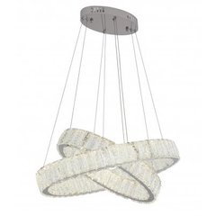 2-Light Chrome LED Chandelier With Clear Crystals