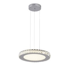 1-Light Chrome Dimmable LED Chandelier With Clear Crystals And A Diffuser