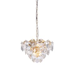 8-Light Gold Chandelier With Clear Crystal Accents