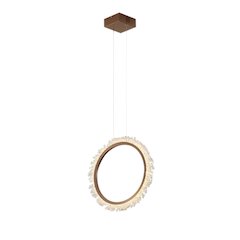 1-Light Gold LED Chandelier With Clear Crystal Accents