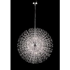 22-Light Chrome Chandelier With Clear Crystals