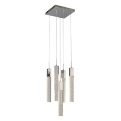 5-Light Chrome Chandelier With A Clear Bubble Crystal