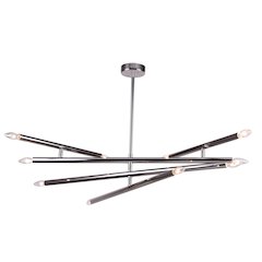 10-Light shiny nickel Rod Match Stick Chandelier