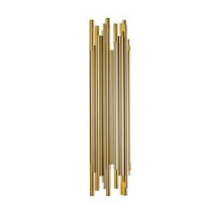 2-Light Gold Rod Stainless Steel Wall Sconce