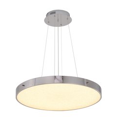1-Light Chrome LED Chandelier With A Clear Acrylic Beaded Diffuser