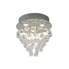 4-Light Chrome Flush Mount With Clear Crystals