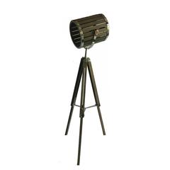 Floor Lamp Chrome Metal & Wood