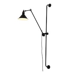 1-Light Matte Black Wall Sconce With A Black Aluminum Shade