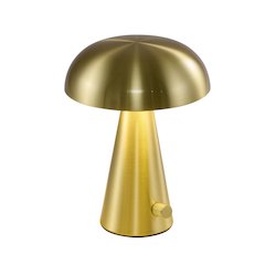 1-Light Satin Brass Table Lamp With A Satin Brass Metal Shade