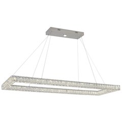 4-Light Chrome Dimmable LED chandelier With Clear Crystal Accents