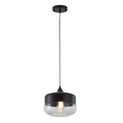 1-Light Matte Black Wall Sconce With A Clear Glass Shade