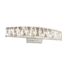 1-Light Chrome LED Wall Sconce With Clear Crystal Accents