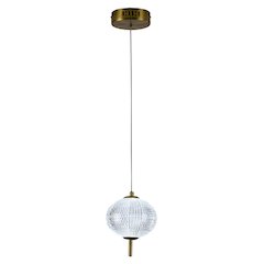 1-Light Brass Dimmable LED Single Pendant With A Clear PC Shade