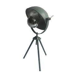 1-Light Grey Table Lamp With A Silver Leaf Interior Shade