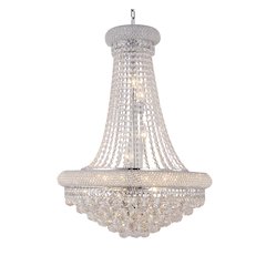 14-Light chrome Chandelier With Clear Crystals