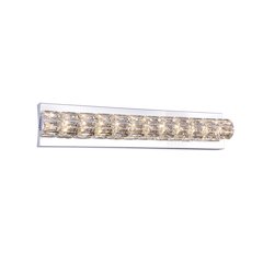 1-Light Chrome Wall Sconce With Clear Crystal Accents