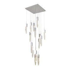 15-Light Chrome Chandelier With A Clear iceberg bubble Crystal