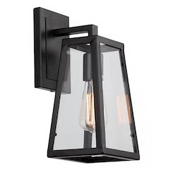 1-Light Black Wall Sconce With A Clear Glass Shade