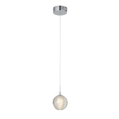 1-Light Chrome Single Pendant With A Clear Crystal Shade