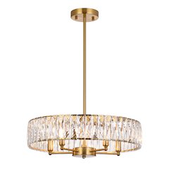 5-Light Gold Chandelier With Clear Crystals