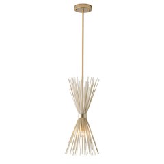 1-Light Gold Iron Pendant With A Spiked Cone Shade