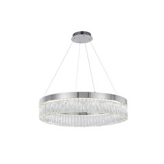 1-Light Chrome LED Chandelier With Clear Crystal Accents