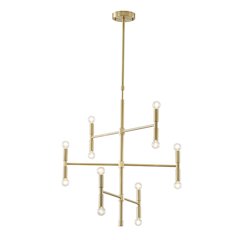 6-Light 3-Tier Chandelier In a Satin Gold Finish