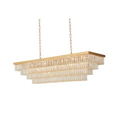 17-Light 4-Tier Gold Chandelier With Clear Crystals