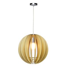 1-Light Natural Wood ORB Single Pendant light
