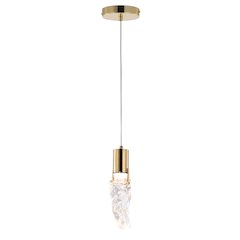 1-Light Gold LED Single Pendant With A Clear Glass Shade