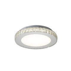 1-Light Chrome LED Chandelier With Clear Crystals