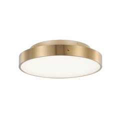 1-Light Brass LED Flush Mount With A Clear Acrylic Beaded Diffuser