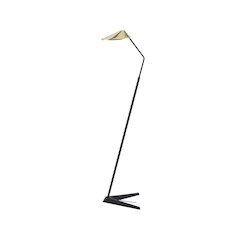 1-Light Black Aluminum LED Floor Lamp With A Shade And Clear Crystal Cover