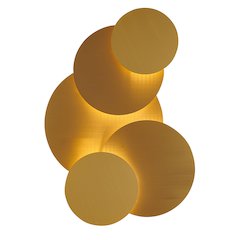3-Light Brass LED Wall Sconce With Round Stacked Plates