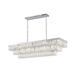 17-Light Chrome Chandelier With Clear Crystals
