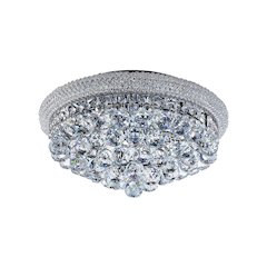 8-Light chrome Flush Mount With Clear Crystals