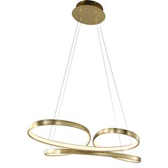 3-Light Dimmable Gold LED Chandelier With White Acrylic Diffusers