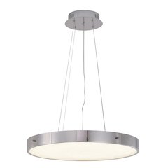 1-Light Chrome LED Chandelier With A Clear Acrylic Beaded Diffuser