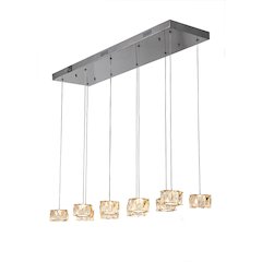 10-Light Chrome LED Chandelier With Clear Crystal Accents