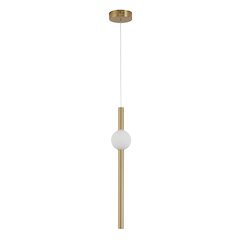1-Light Gold LED Pendant With A White Glass Shade