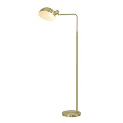 1-Light Satin Brass Metal Floor Lamp With A Metal Shade