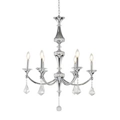 6-Light Chrome Chandelier With Clear And Champagne Crystals