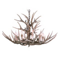 9-Light Bronze Polyresin Antler Horn Chandelier