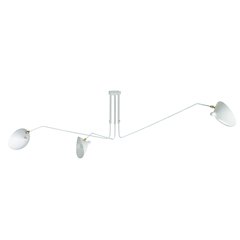 3-Light White Steel Flush Mount With Black Aluminum Shades